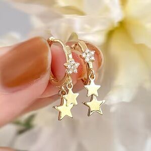 Gold Filled Cubic Zirconia Star Earrings